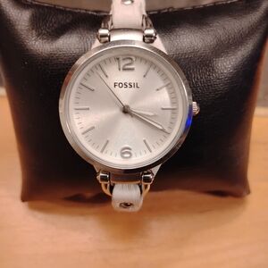 Fossil Women's Silver and White Watch